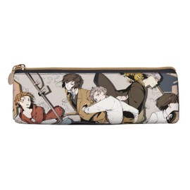 Bungo Stray Dogs Pen Case, Large Capacity, Pencil Case, Multi-functional, Stylish, Leather, Pen Pouch, For Boys, Girls, Children, Simple, Tool Pen Case, For High School Students, College Students,