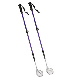 Vos Beach Multifunction Sand Sifter (Blue, 2 Pack) Shell Scoop Sand Scoop Extra Long Adjustable Handle Back Saver Hygienic Pet Cat Litter Scoop Aquarium Accessories Tool