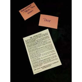 PACE REPRODUCTION PACE BACK DOOR INST SHEET ANTIQUE SLOT MACHINE