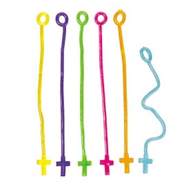 Fun Express Glow in The Dark Sticky Cross (6 Dz) - Toys - Value Toys - Sticky & Stretch Toys - 72 Pieces