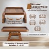 Tinamo 13.75" x 9.5" Acacia Couch Arm Table, Wooden Sofa