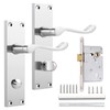 Probrico Victorian Scroll Chrome Door Handle Latch Internal Privacy Door