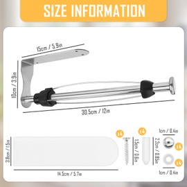 Kitchen Roll Holder without Drilling, Stainless Steel, One-Handed Operation Kitchen Roll Holder with Damping Effect, Silver, Kitchen Roll Holder Wall, Kitchen Roll Holder