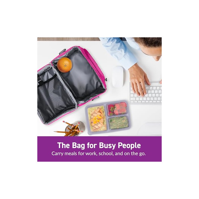 Bentgo Lunch Bag (Purple) - Insulated Lunch Tote for Work