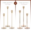 Candeldo Gold Taper Candle Holders: Set of 6 Tall Candlestick