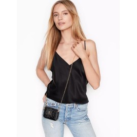 Victoria's Secret New VICTORIA'S SECRET Black Midnight Croc Micro Shoulder Crossbody Bag with tag