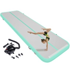 GYUEM Gymnastics Mat 10ft Sturdy Inflatable Tumble Track 3.3ft Wide for Home/Gym