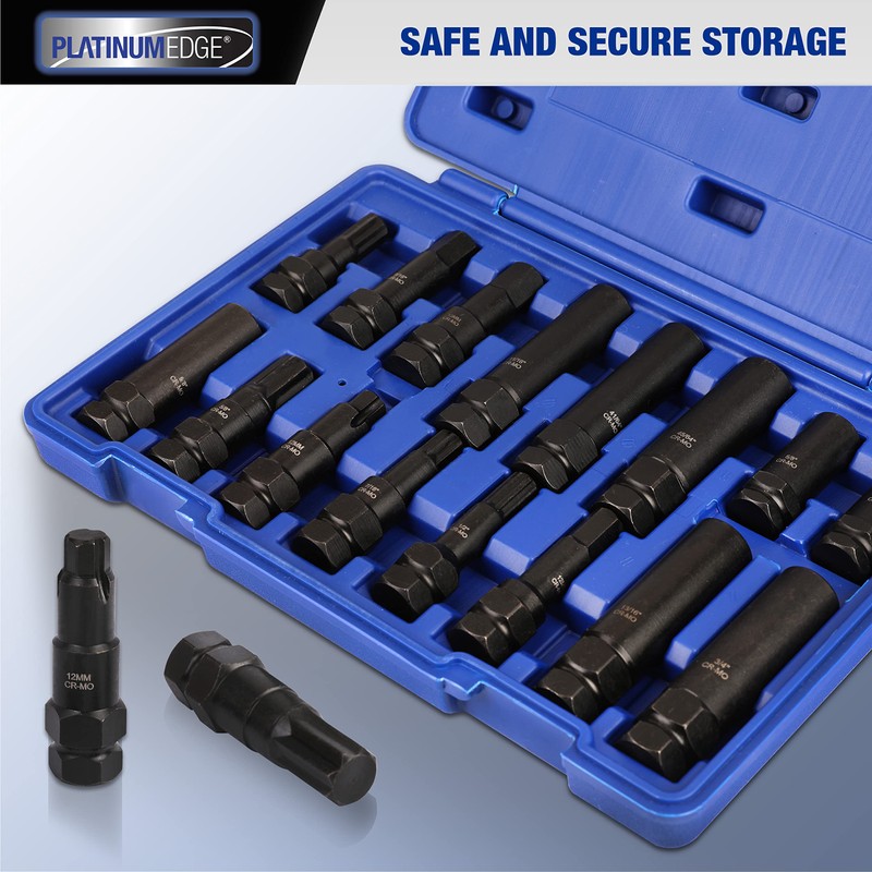 PlatinumEdge Lug Nut Key Set, 16 Pieces SAE & Metric