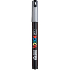 uni POSCA PC-1MR Water-Based Paint Markers, Extra Fine Tip (0.7mm), Silver