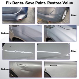 PDR Paintless Dent Repair Kit with Slide Hammer – Auto Dent Puller Tool Set with Multi-Size Heads, Line Board,100W Glue Gun & Storage Bag for Car Door,Hood,Body,Roof