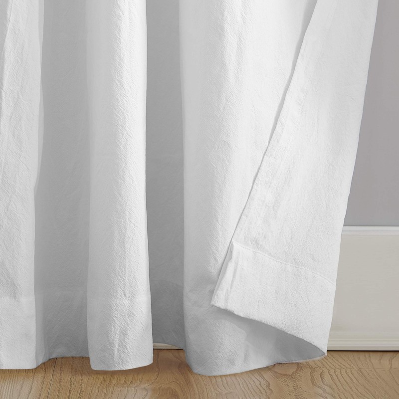 Archaeo Washed Cotton Twist Tab Curtain, 52" x 108", White