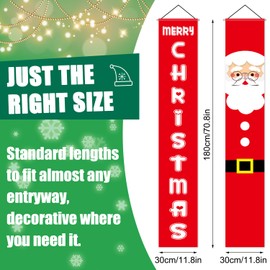 SHUNMAN Christmas Porch Sign,Merry Christmas Decoration Banner,Christmas Holiday Home Outdoor Porch Sign for Indoor Outdoor Wall Christmas Decoration