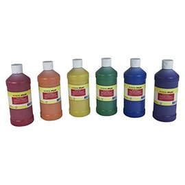 School Smart Washable Finger Paints, 16 Ounces Each, Assorted Glitter Colors, Set of 6