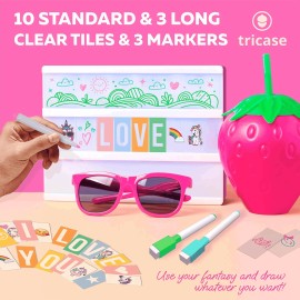 Tricase Pink Cinema Light Box with 312 Letters Emojis & 3 Markers   Led Light Box for