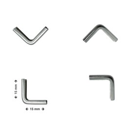 40 Buchecken / Buchbeschläge für Softcover aus Metall (silber, 15 x 15 x 2 mm)