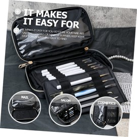 WOONEKY Nail Art Storage Pouch Manicure Tool Brush Holder for Organized Nail Brushes and Accessories Portable Design