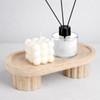 GlikCeil Natural Travertine Oval Tray with Legs 10 Inches Marble