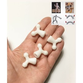 M03017 MOREZMORE 4 Pack Y Hip Connectors for Jeton Ball Socket Flexible Armature 3/16" for Toy Doll Bear Long Furby Plastic Doll Skeleton Armature