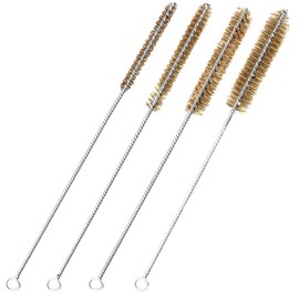 Set of 4 Wire Brush, Steel Brush, Brass Brush Set, Brass Pipe Cleaning Brush, Brass Stainless Steel Wire Brush, Used for Pipe Cleaning Slag (8 mm/10 mm/12 mm/15 mm)