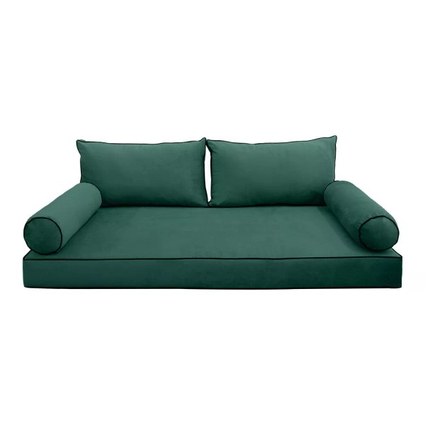 Universal STYLE V2 Full Velvet ContrastPipe Indoor Daybed Mattress Pillow|COVER