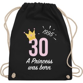 Shirtracer - Gym Bag Backpack - 30th Birthday - Thirtieth Girl Princess 1994, 01 black