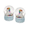 Lovely Rainbow Unicorn Snow Globe on Pretty Cloud Base