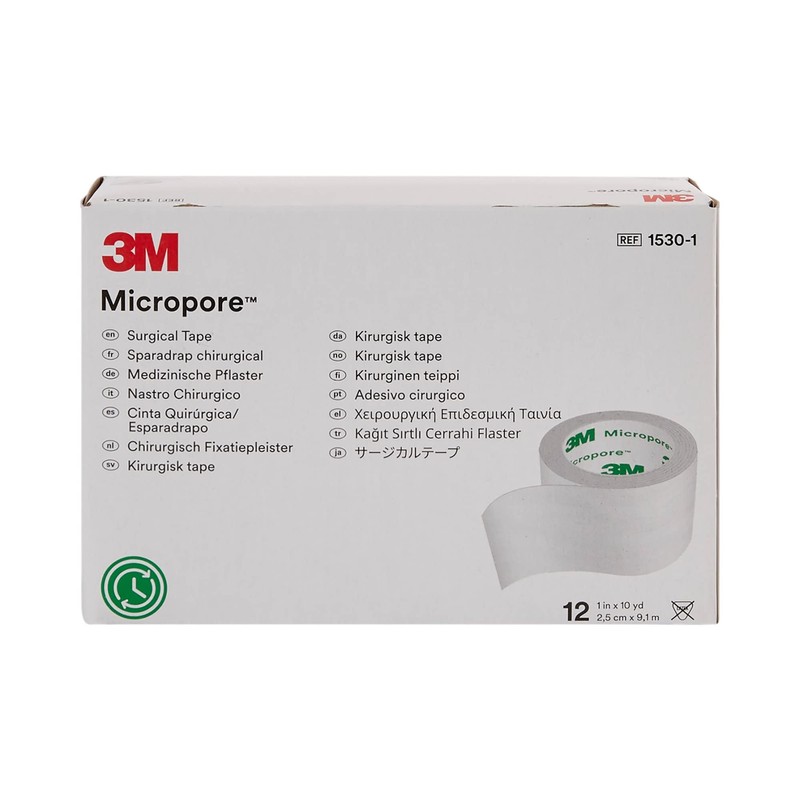 3M Micropore Paper Tape - White, 1" x 10yds (Box