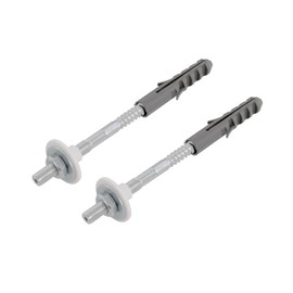 Calmwaters® 10PM3424 Wall Mounted Sink Fixing Kit with 14 cm Long Hanger Screws & Wall Plugs for Wall Mounting, Plastic, Metal, Galvanised