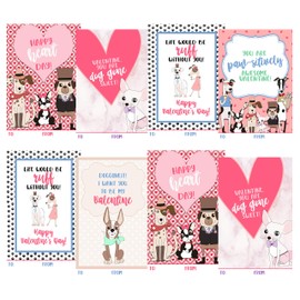 Silly Goose Gifts Hipster Puppy Dog Themed Valentine Day Classroom Sharing Card Set (20 Included) Trendy