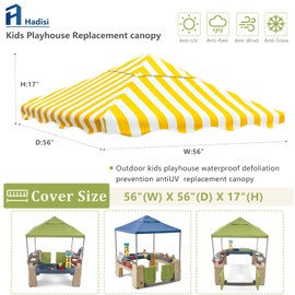 Outdoor Kids Playhouse Replacement Canopy,Replacement Top Cover Suitable for Step2 Playhouse and Other Kids' Playhouse of The Same Size. (Yellow 56" W x 56" D x17 H)