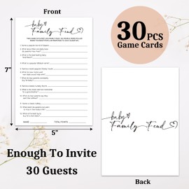 Family Feud Baby Shower Game 30pcs & 1pcs Answer Cards, Baby Shower Game Cards for Boy Girl, Gender Neutral Party Games Activities/BB005