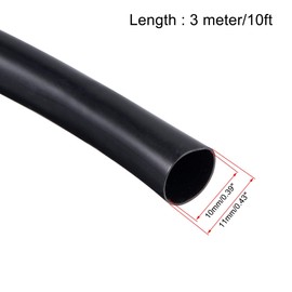 uxcell Black PVC Tube Wire Harness Tubing, 3/8-inch(10mm) ID 10ft Sleeve for Wire Sheathing Wire Protection