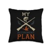 Retirement Plan 2025 Countdown Hunting Lover Fishing Grandpa Throw Pillow