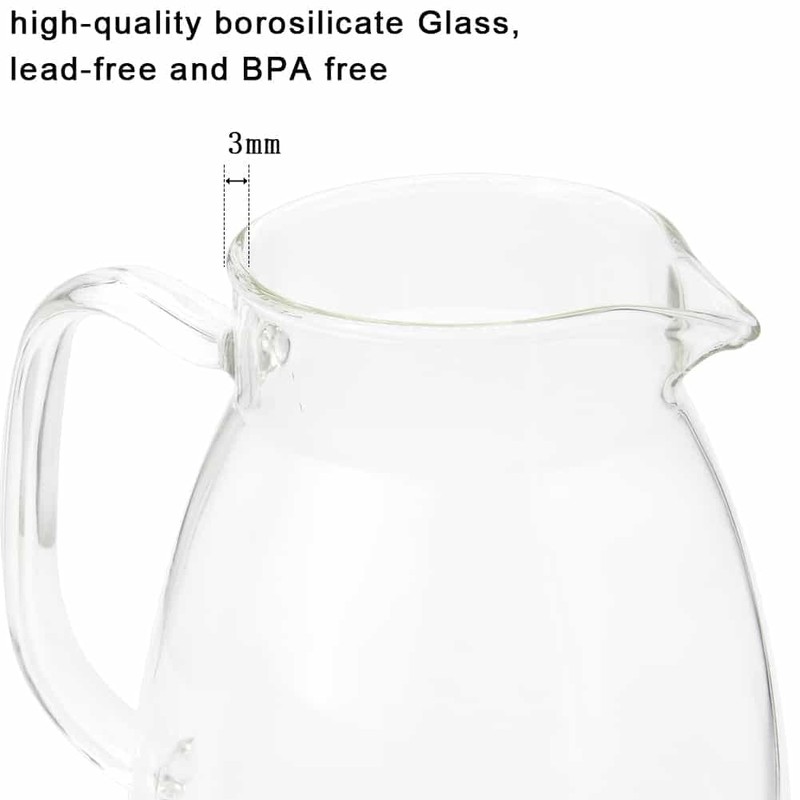 Bunhut Glass Pitcher with Lid,68 oz Water Pitcher for Hot
