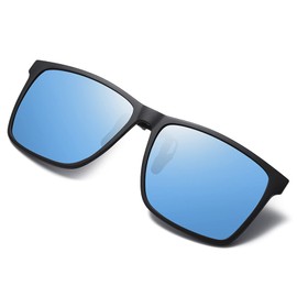 Dooppa Polarized Clip On Sunglasses, UV Protection Clip On Glasses for Men and Women (Ice Blue)