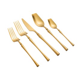 Millie Brushed Gold Stainless Steel Flatware - Set of 20 Pieces