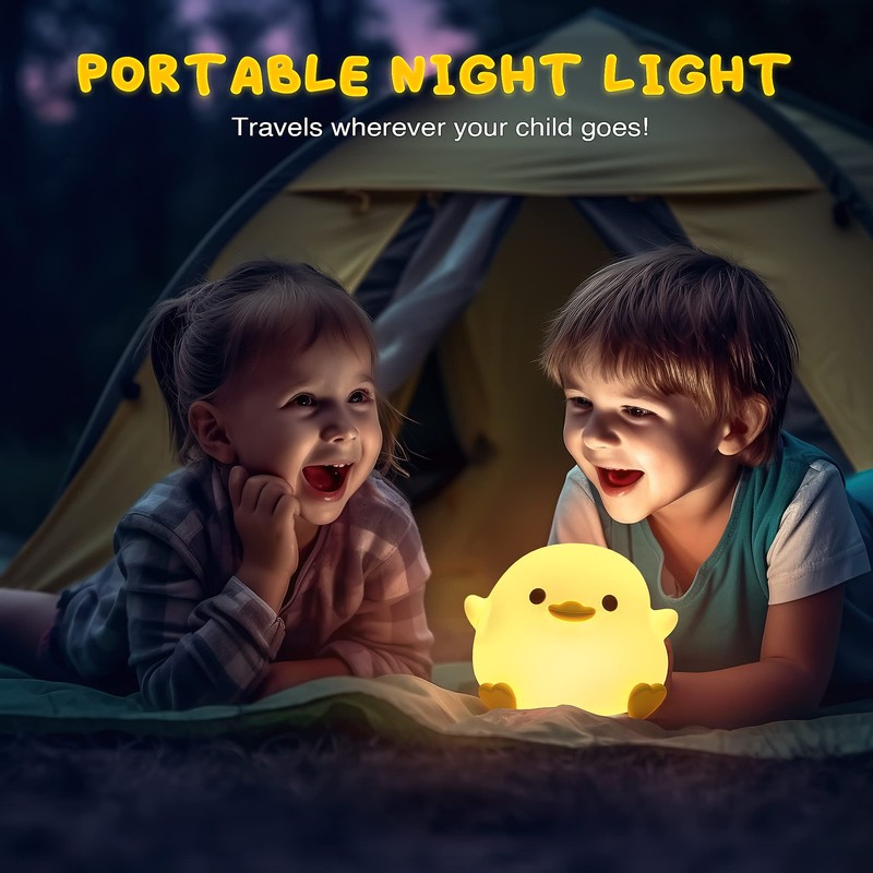 UNEEDE LED Cute Bean Duck Night Light, DoDo Duck Silicone