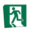 Emergency Exit Weatherproof Stickers 3.9 x 3.9 inches (100 x
