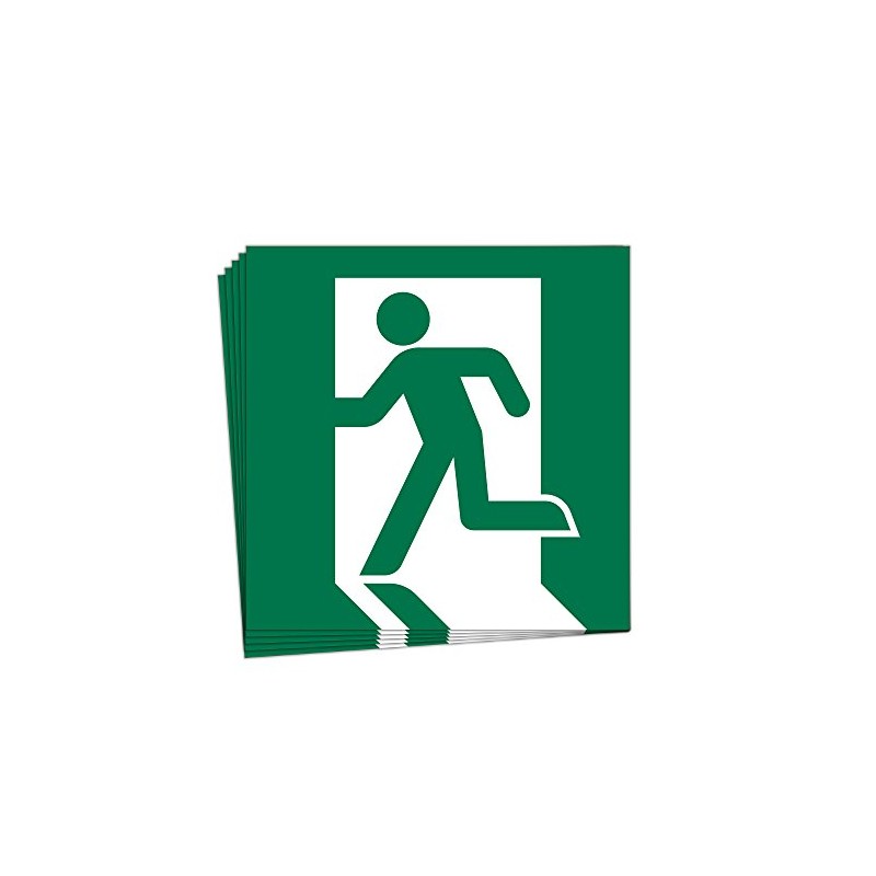 Emergency Exit Weatherproof Stickers 3.9 x 3.9 inches (100 x