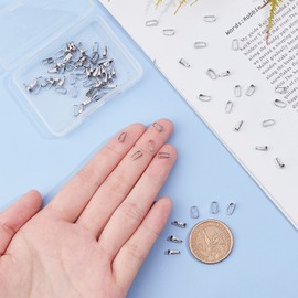 UNICRAFTALE 100pcs 2.5mm Wide Stainless Steel Snap On Bails Mental Pinch Clip Clasp Bail Hook Pendant Components for Bracelets Charm Jewelry Making Crafts