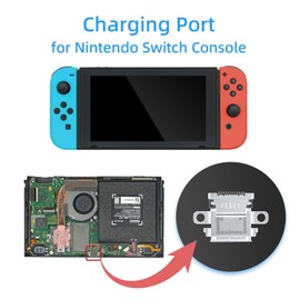 Replacement Charging Port for NS Switch with Open Tool Kit,Mcbazel Switch Charging Port,2 PCS Type-C Port Power Jack Connector Include with 2 x Screwdrivers, 1xTweezers, 1xPry Tool(Not for NS2)