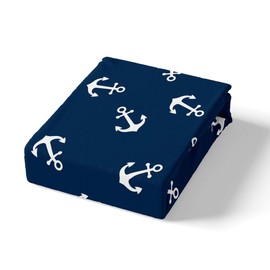 Feelyou Nautical Bedding Set Ocean Anchor Decor Duvet Cover Sailor Pirate Captain Comforter Cover Sea Adventure Bedspread Cover for Kids Boys Bedroom Collection 3Pcs Full Size,Navy Blue…