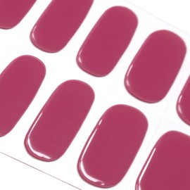 Danni & Toni Semi-Cured Gel Nail Strips (Claret), Amarant Red Plain Gel Nail Stickers, Semi-Hardened Nail Foil, Nail Design Wraps, 28 Stickers