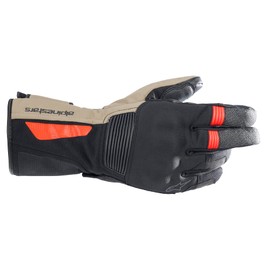 Alpinestars Denali Aerogel Drystar Gloves, L, Black/Dark Khaki/Red Fluo