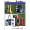 Simplicity 1338 Tote Bag, Backpack, and Coin Purse Sewing Pattern,