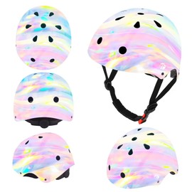 JeeFree Adjustable Gradient Color Skateboard Helmet for 3-5-8-14+Ages【Toddler Kids Youth Adult】 Girls Boys Woman.Bike Helmet for Multi-Sports Cycling Bicycle Scooter Inline Roller Skate Rollerblading