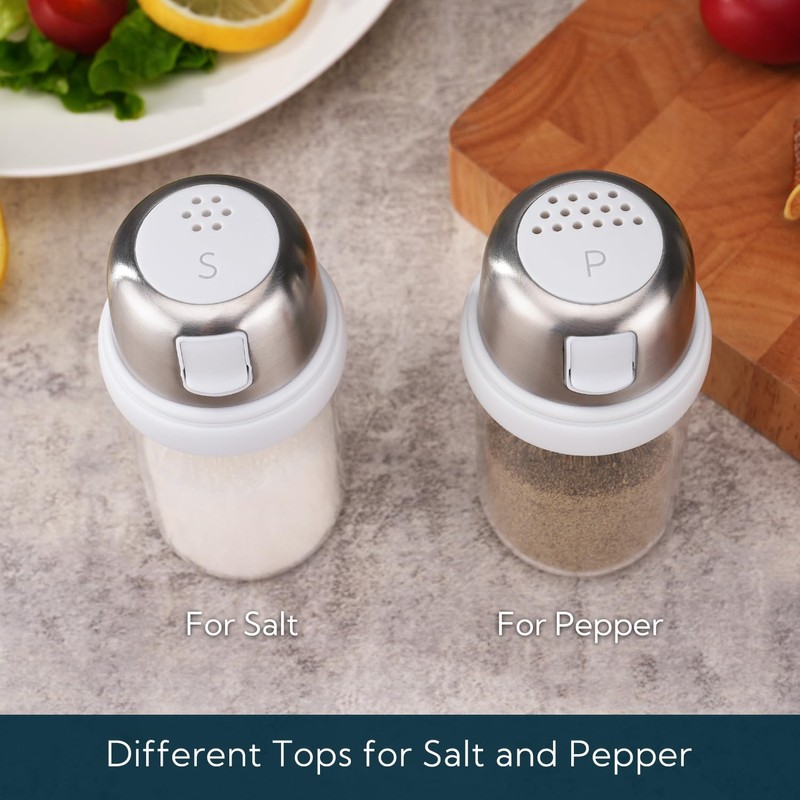 KTCHENDAO 2 in 1 Glass Salt and Pepper Shaker with