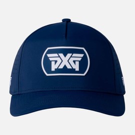 Men's Dog Tag 5-Panel Snapback Cap - Navy/White Logo - One Size