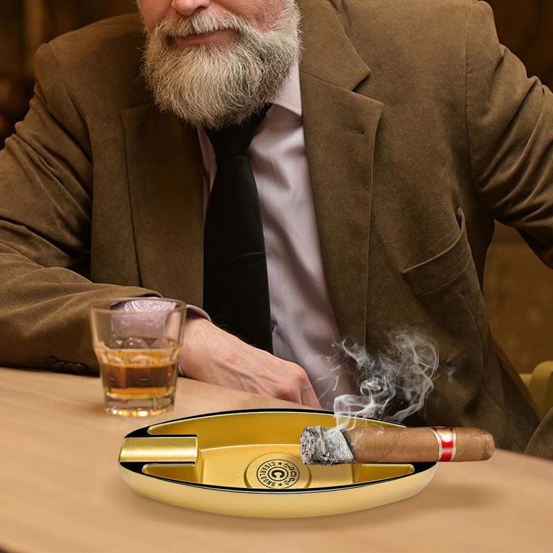 CLZOONG Outdoor Cigar Ashtray, Resin Ashtray, Portable Cigar Ashtray with