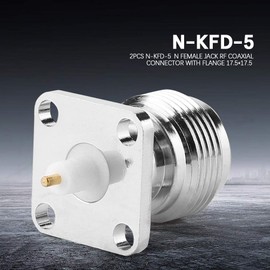 Oumefar 2pcs N KFD 5N Female RF Coaxial Housing Coaxial Connector Square Socket Assembly with Flange 17.5 x 17.5